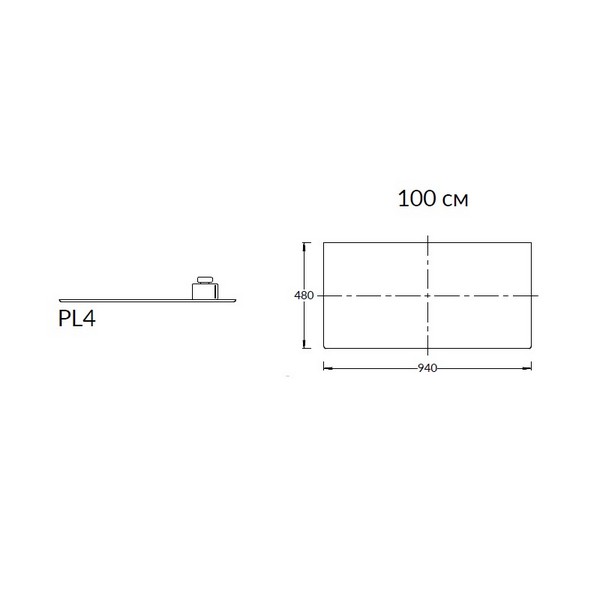 PL4.DL500900R/100 Спец. изделие декоративное без отверстий Фондамента серый 48*100 керам.