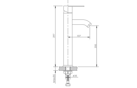 Смеситель для раковины HAIBA HB11811, высокий, латунь, хром