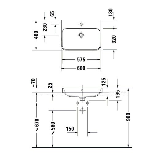 Раковина Duravit Happy D.2 Plus 2360601300 60x46 см антрацит матовая