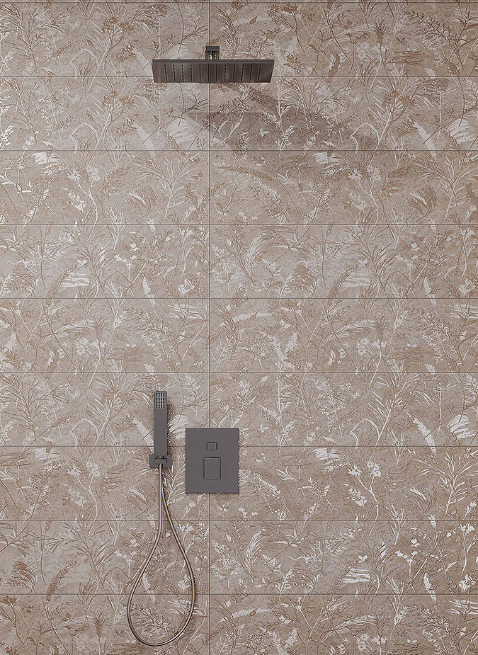 Керамическая плитка Creto Вставка Royal Sand Vetro Gold W\DEC M 25х75 NR Mat 1