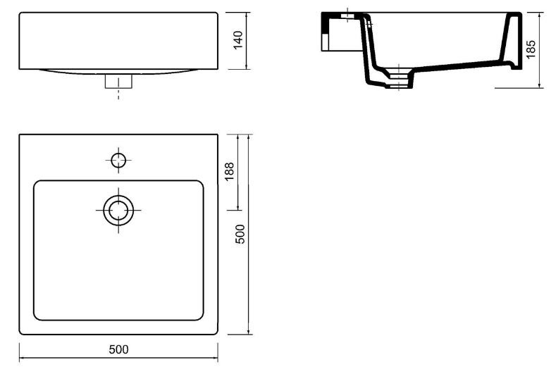 Раковина Creavit TP Decor TP256 50 см накладная