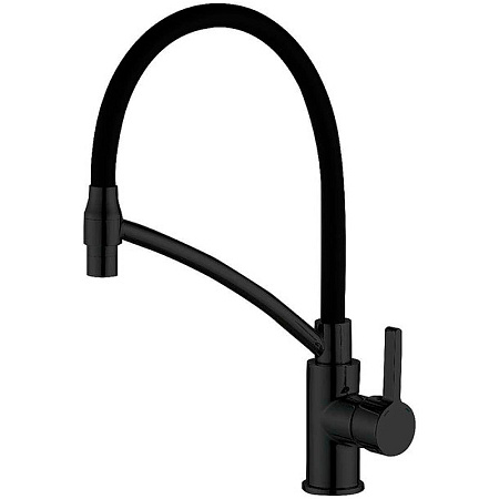 Смеситель для кухни HAIBA HB73644-7, гибкий излив, латунь, черный