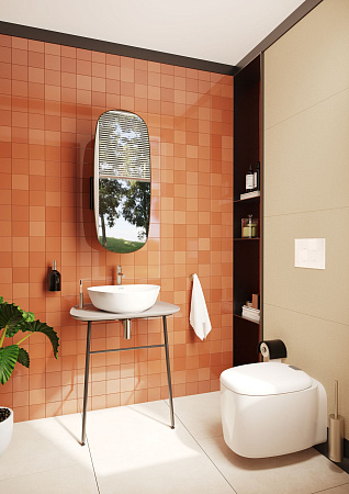Раковина-чаша Vitra Plural 7812B401-0016, низкая, треугольная 47 cм, цвет Матовый Белый