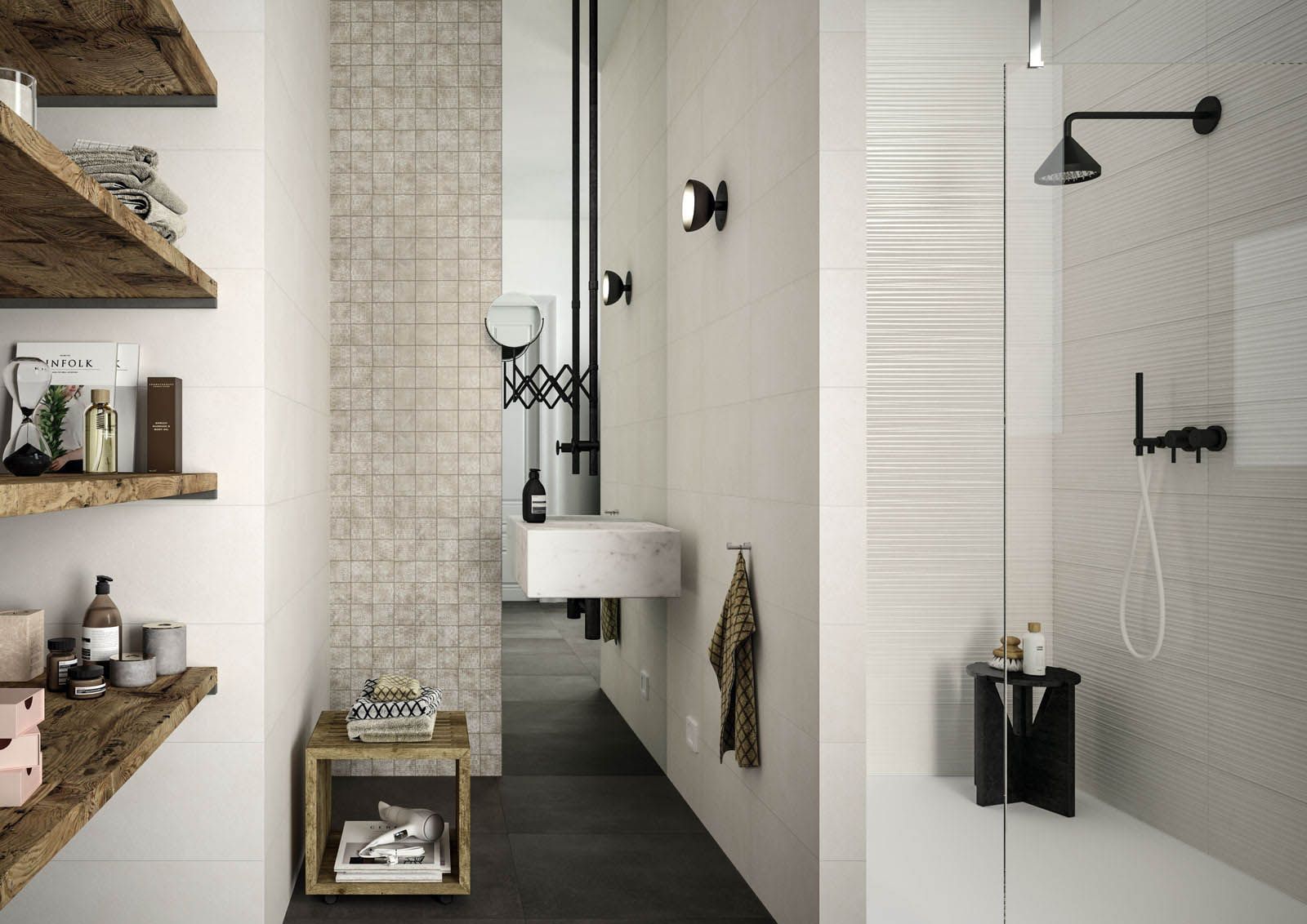 Керамическая плитка Marazzi Italy Плитка Chalk Butter Strutt.Brick 3d 25х76