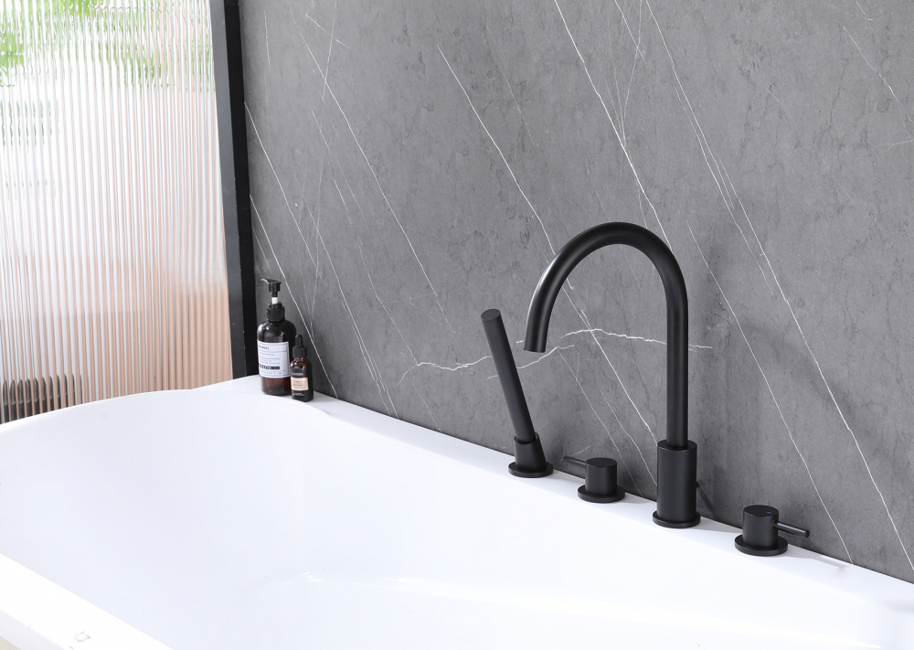 Смеситель для ванны с душем Abber Wasser Kreis AF8113B матовый черный