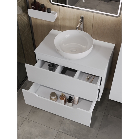Orange Line Li-80TuwMDF+B07-420W тумба с раковиной подвесная 80 см, белый