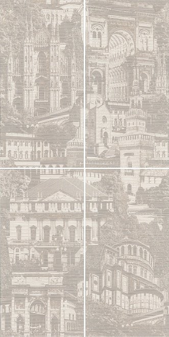Керамическая плитка Kerama Marazzi Панно Веласка, состоит из 4-х частей 60х120