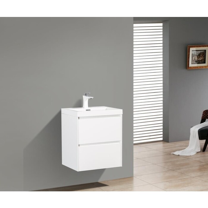 Раковина BelBagno BB-500-PM-LVB 50 см, белая из искусственного мрамора