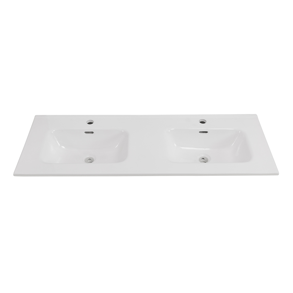 Раковина BelBagno 120 см BB1200-2-ETL глянцевая белая