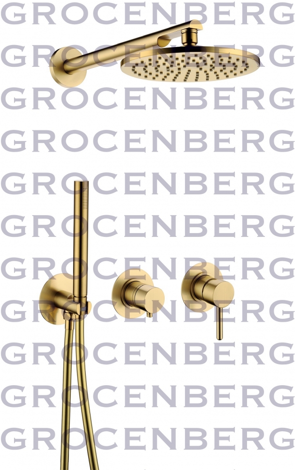 Душевой комплект Grocenberg GB5090MG Матовое золото