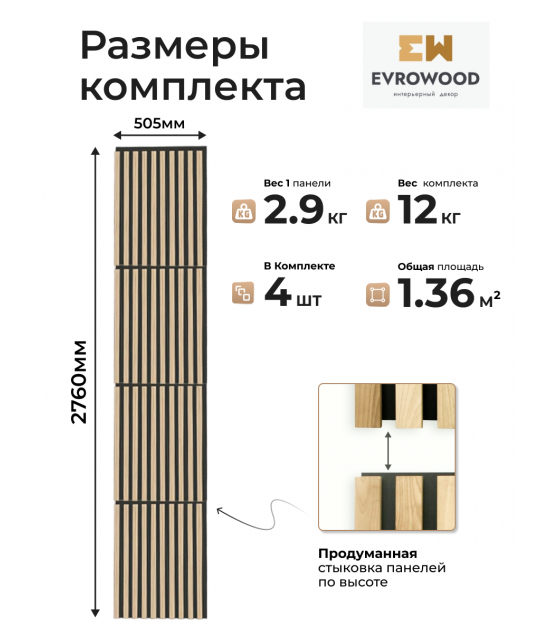 Стеновая панель MSP02 «Дуб Сонома» на черном фоне