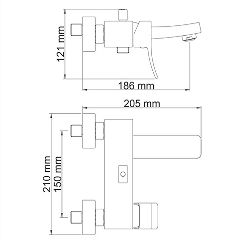 Смеситель Wasserkraft Aller 1060White для ванны с коротким изливом 1061WHITE