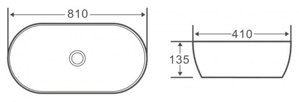 Раковина BelBagno BB1349 накладная 81х41х13.5 см