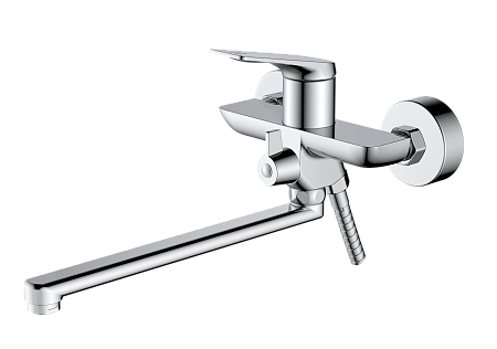 Смеситель для ванны HAIBA HB22816, длинный излив, латунь, хром
