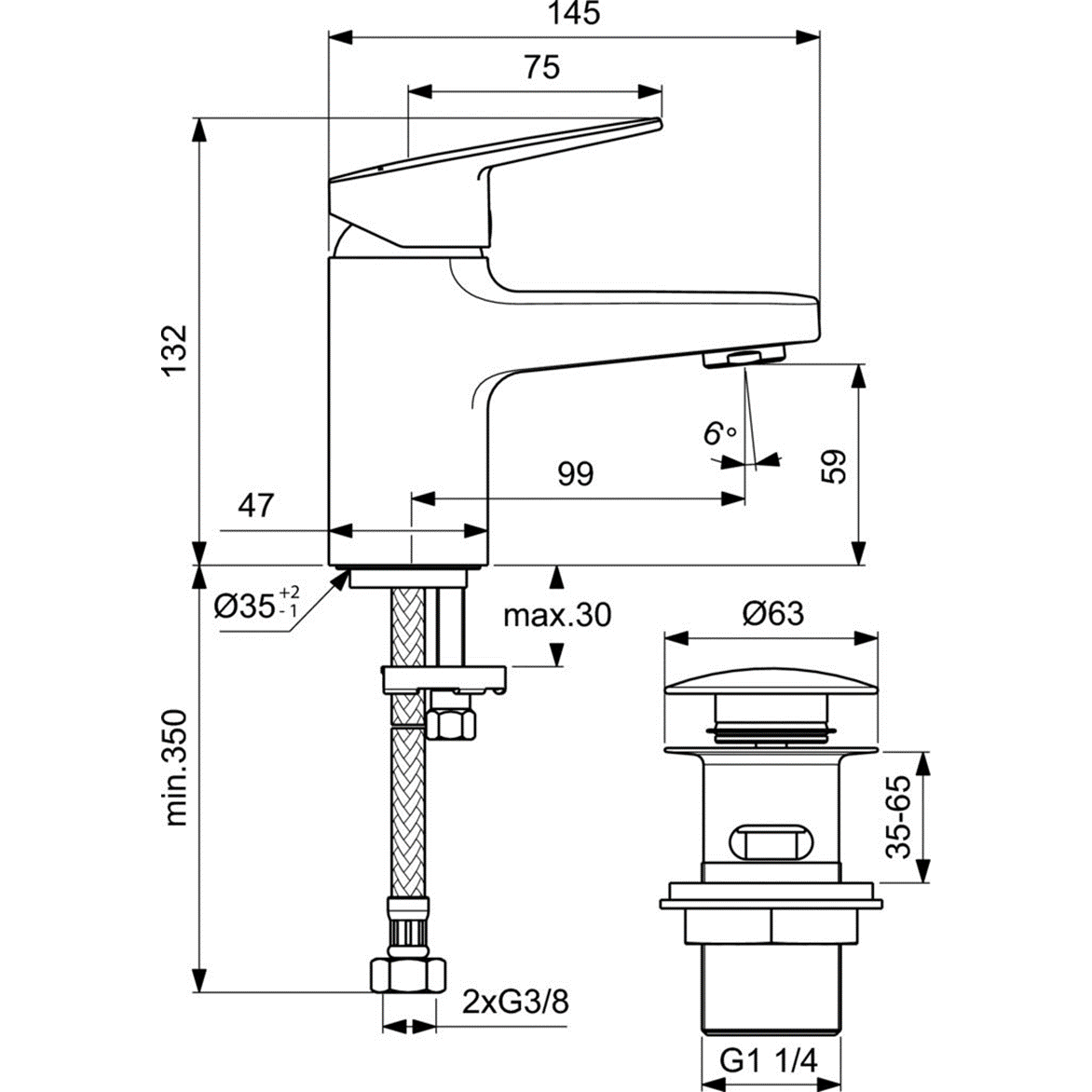 Смеситель для раковины Ideal Standard Ceraplan BD206AA хром глянец