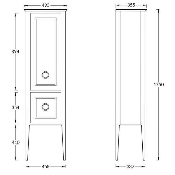 PL.CN.175/WHT.M Пенал PLAZA Classic NEO напольный 175, белый матовый