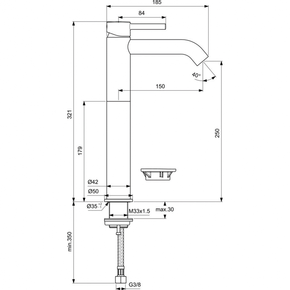 Смеситель для раковины Ideal Standard CERALINE BC269AA