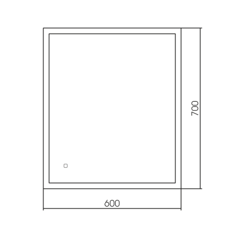 Зеркало Silver Mirrors Norma - Lite 600х700 (алюминиевый профиль, сенсорный выключатель, гор/вер кре