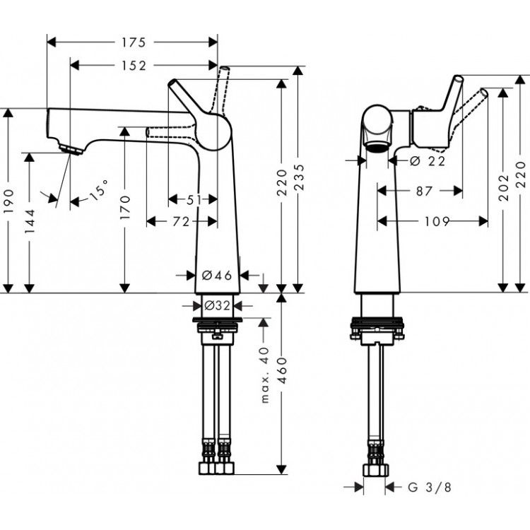 Смеситель для раковины Hansgrohe Talis S 72113000