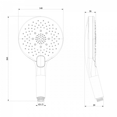 Лейка душевая Lemark LM8128C 3-функциональная круглая Ø140х265мм, хром, блистер