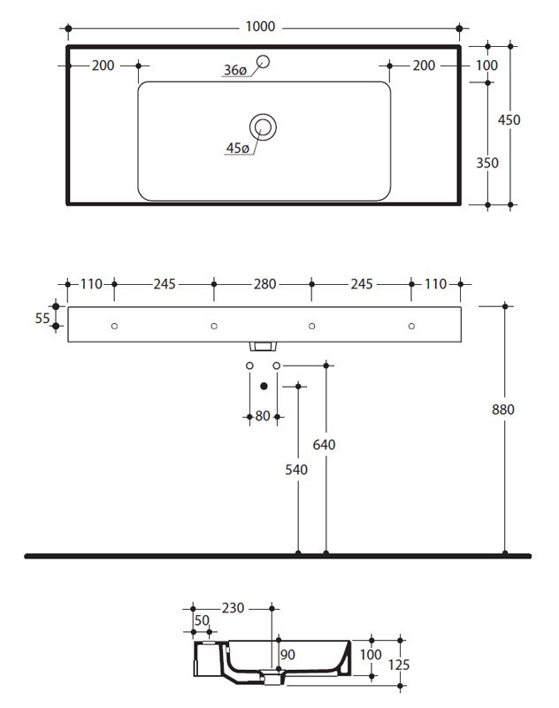 Раковина Kerasan Cento 3550 bix1