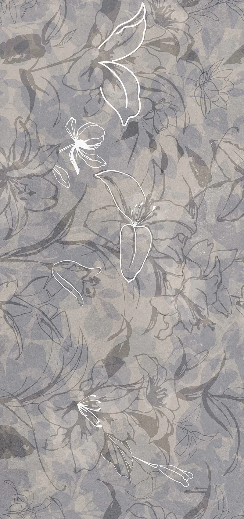 Керамогранит Meissen Floresta 17551 цветы синий ректификат 60x120