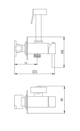 Гигиенический душ HAIBA HB5512-7, латунь, черный