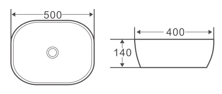 Раковина BelBagno BB1302-H311 накладная 50x40x14 серая матовая