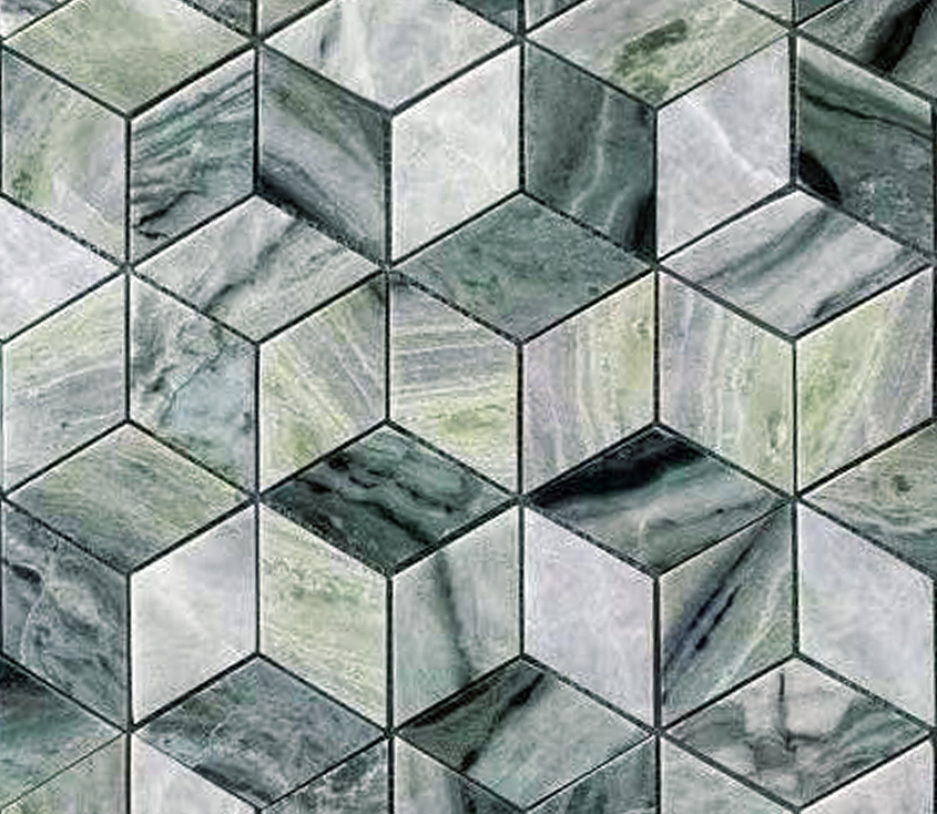Мозаика LeeDo & Caramelle Onice Verde oliva POL diamond 96x55x7