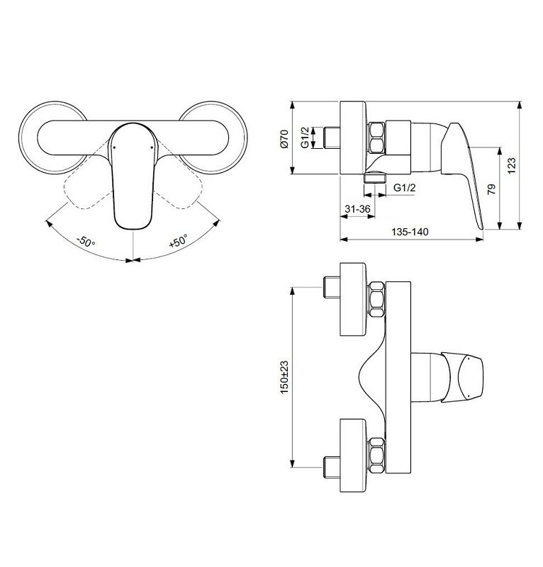 Смеситель для душа Ideal Standard Ceraflex B1720AA