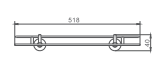 Полка HAIBA HB1707-1 стеклянная 1- ярус, хром