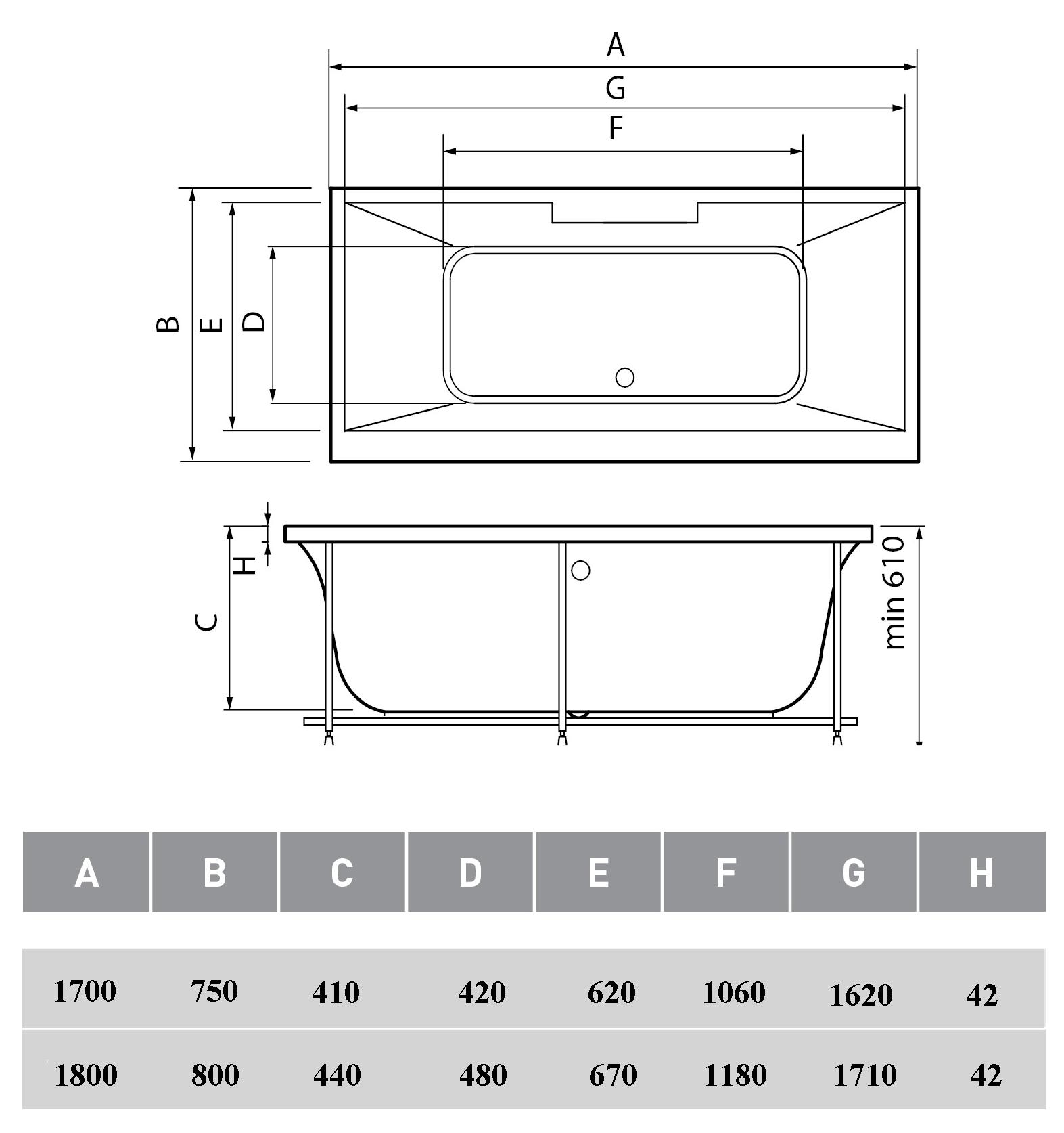 Акриловая ванна Vayer Casoli 180x80 см