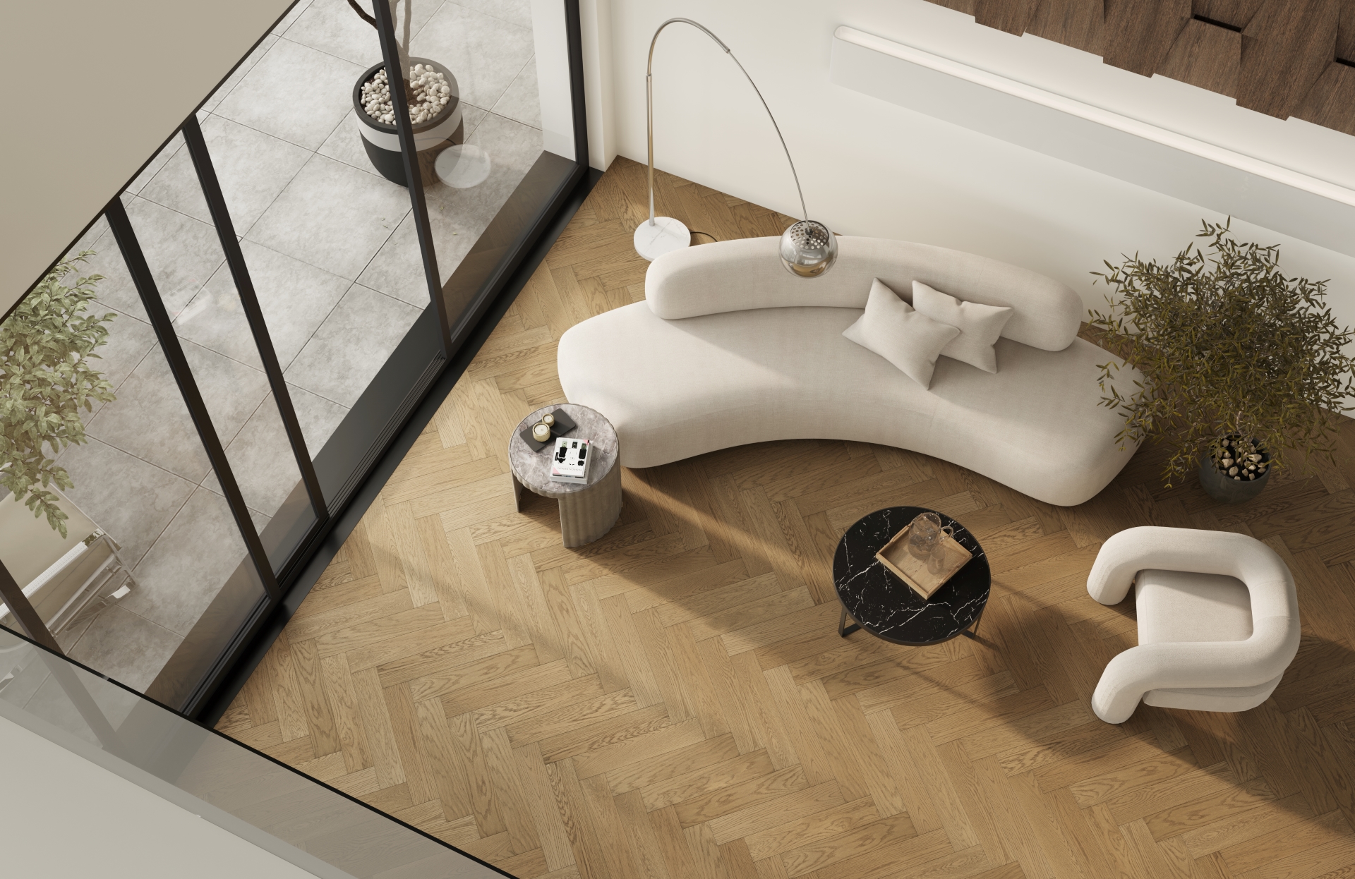 Кварцевый паркет Quartz Parquet Английская Ёлка Дуб Рустикальный 33-410