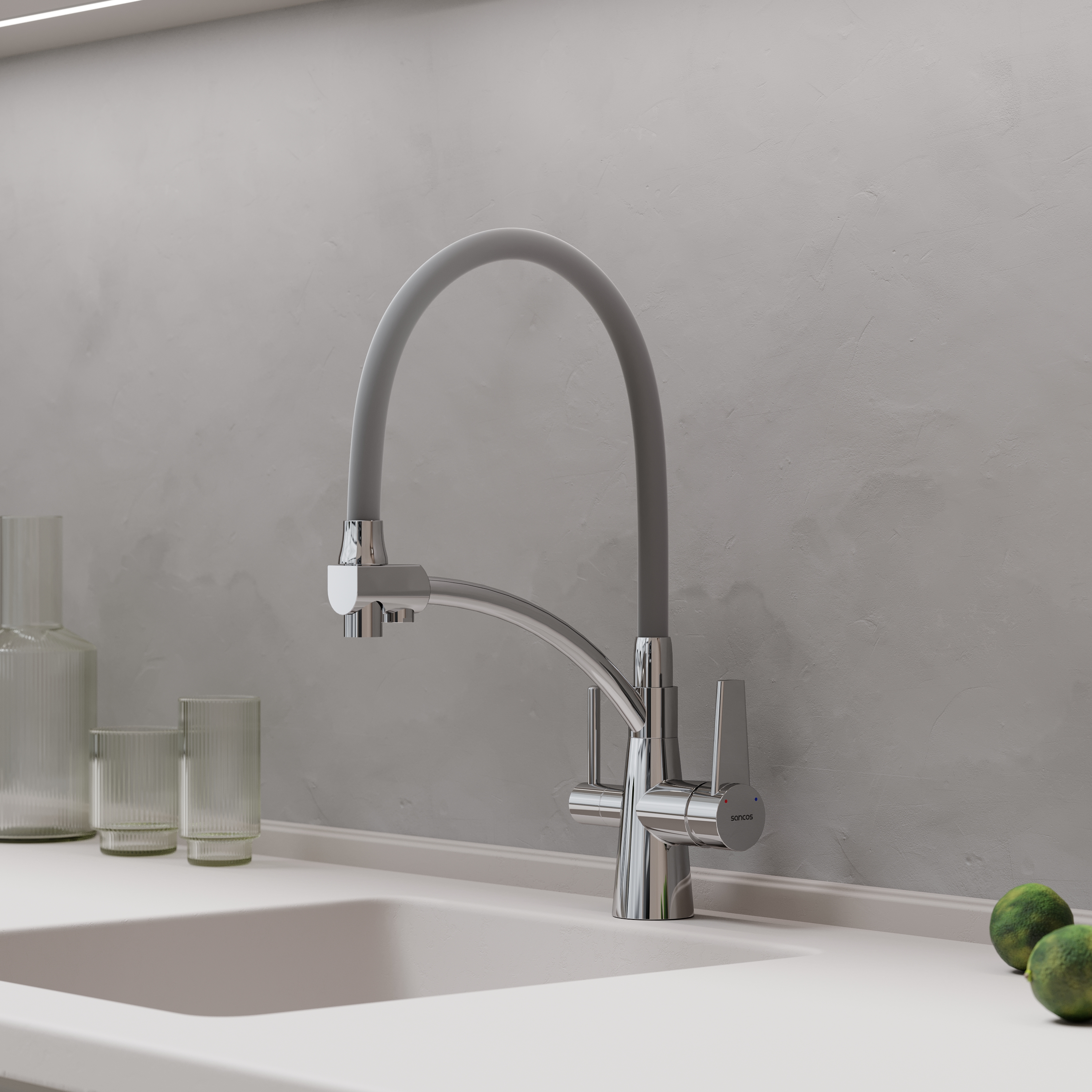 Смеситель для кухонной мойки Sancos Eri SC4001CH глянцевый хром