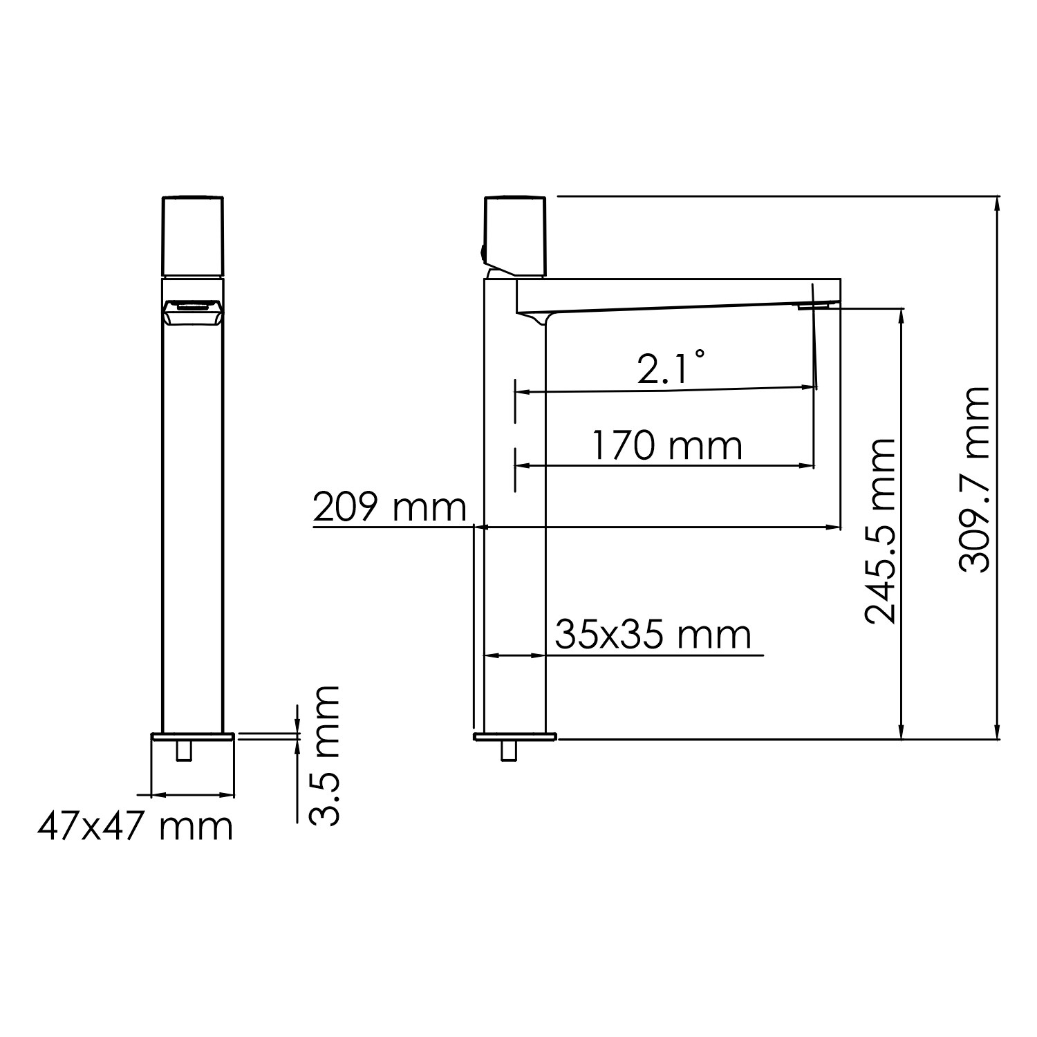 Смеситель для раковины Wasserkraft Naab 8603H хром глянец