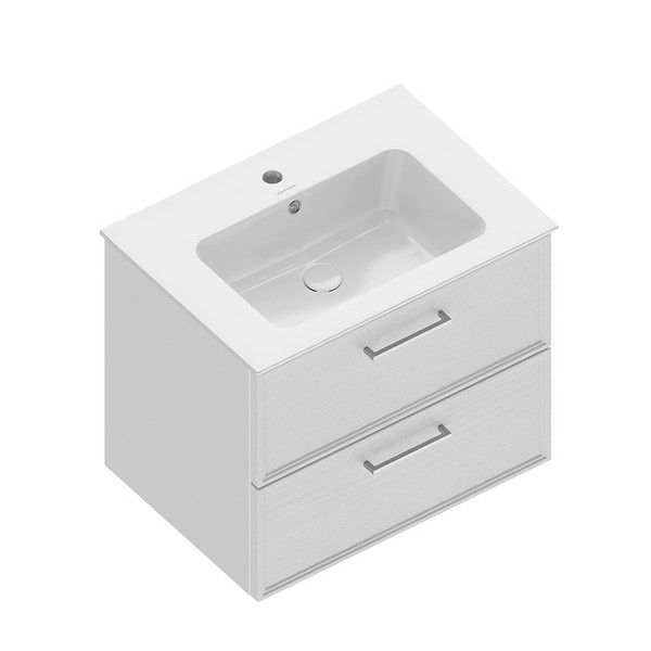 PIA.CL.65/WHT.M Тумба PIANO Classic подвесная 65 см, 2 ящика, ясень белый матовый