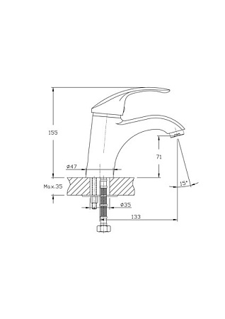 Смеситель для раковины HAIBA HB1021-5, латунь, сатин