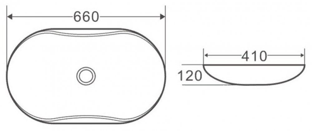 Раковина BelBagno BB1334 накладная 66х41х12 см