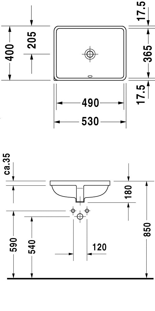 Раковина Duravit Starck 3 0305490000 53 см под столешницу