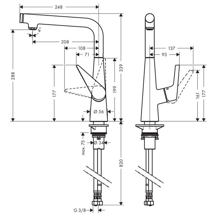 Смеситель для кухни Hansgrohe Talis Select S 72820800