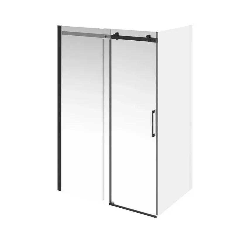 CT.140.1/2.SD.BLK.M Душевая дверь CRISTALLO, раздвижная с функцией soft close, 140х210, матовый черный