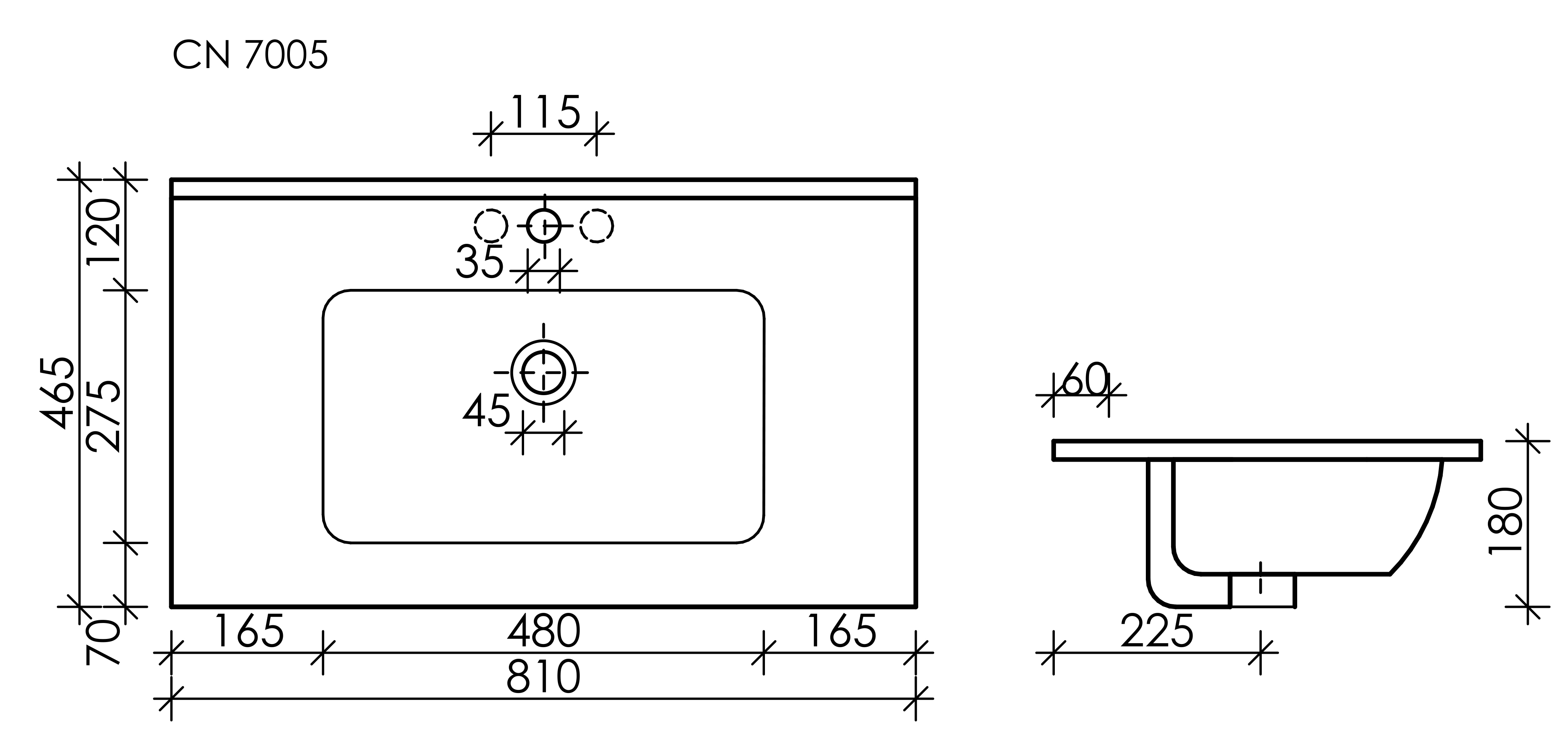 Раковина Ceramica Nova Element 80 см CN7005MB матовый черный