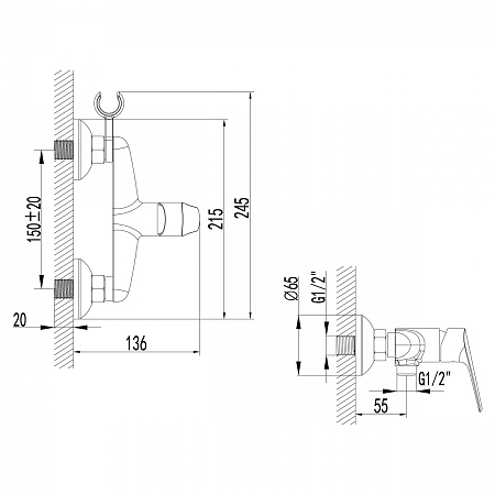 Смеситель Lemark Partner LM6559C для душа, хром