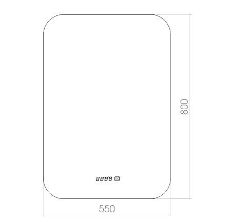 Зеркало Silver Mirrors Паллада 550х800 - 4 (сенсорный выключатель, часы)