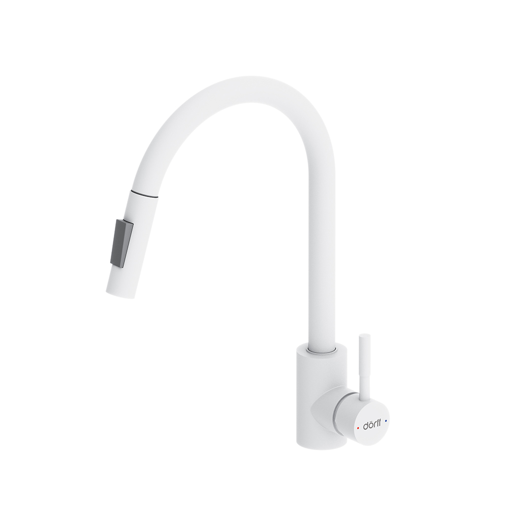 Смеситель для кухонной мойки Dorff Logic D3007533 белый матовый