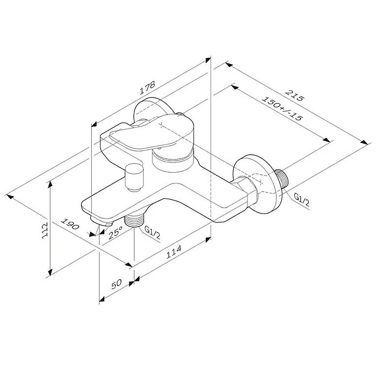Смеситель для ванны и душа AM.PM X-Joy F85A10000 хром