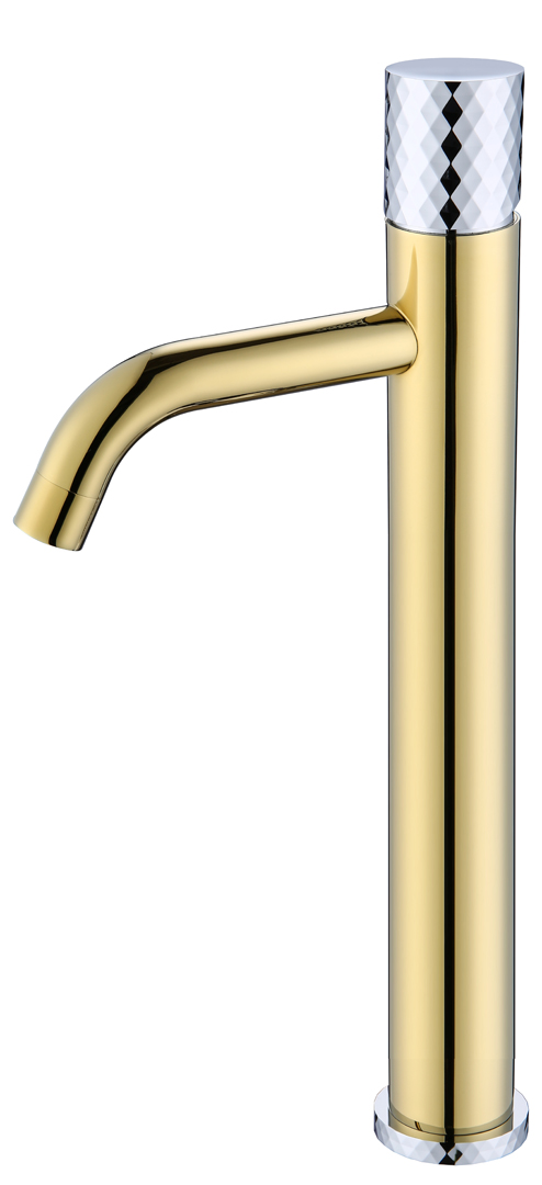 Смеситель Boheme Stick 122-GCR для раковины, gold diamond chrome