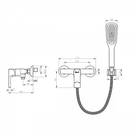 Смеситель Lemark Ursus LM7203BL для душа, черный