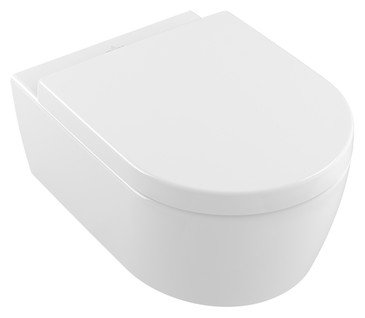 Подвесной унитаз Villeroy & Boch Avento 5656HRR1 alpin с CeramicPlus с сиденьем микролифт