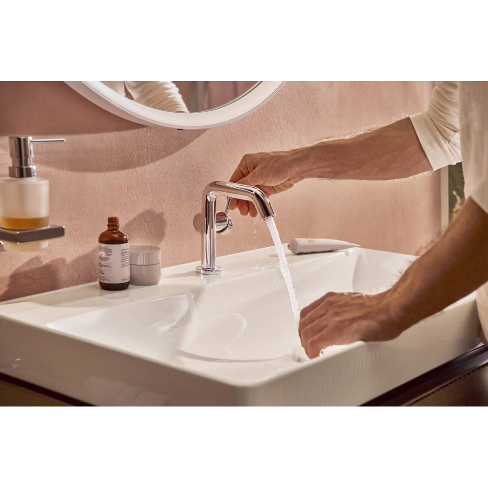Смеситель для раковины Hansgrohe Tecturis S, CoolStart, push-open, хром глянец, 73320000